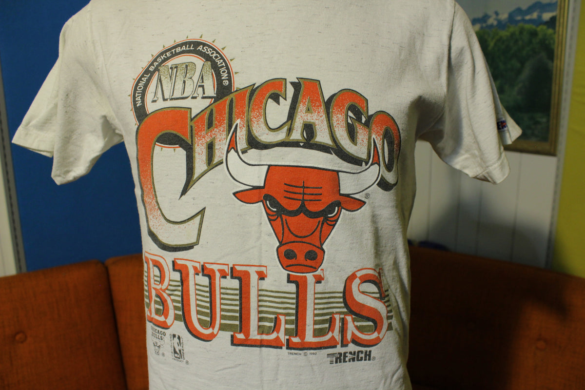 1992 Chicago Bulls Official NBA Trench Made In USA T-Shirt Tee Jordan Champ