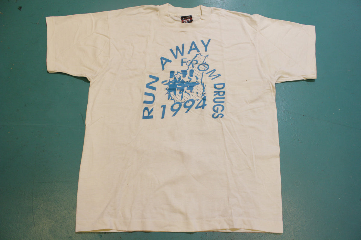 Run Away From Drugs 1994 Single Stitch 90's Best Fruit of the Loom T-Shirt