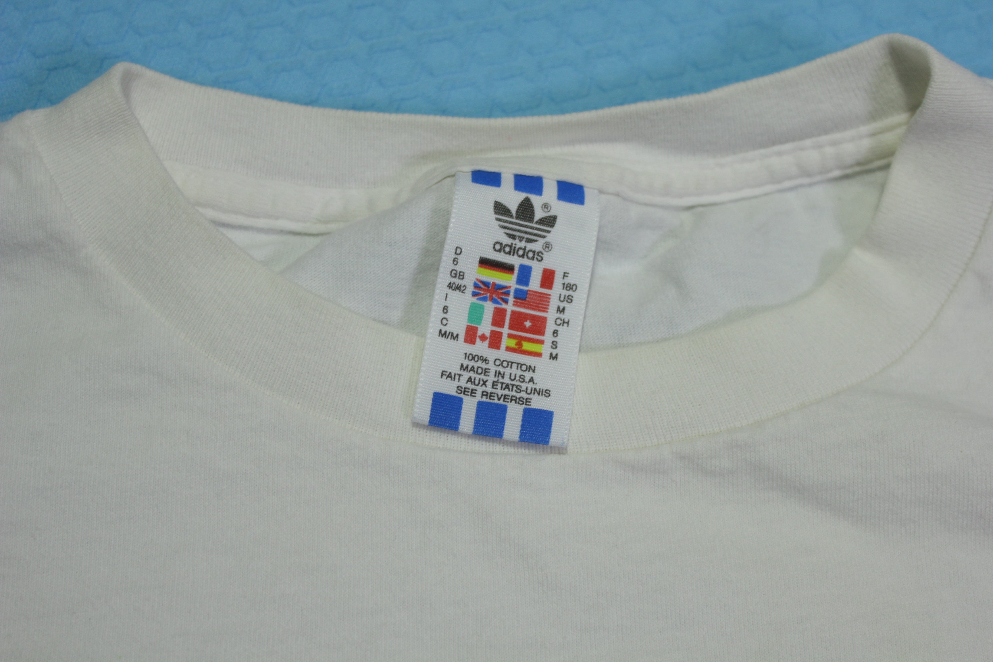 Adidas America Vintage 90 s Made in USA Single Stitch Flag T Shirt thefuzzyfelt