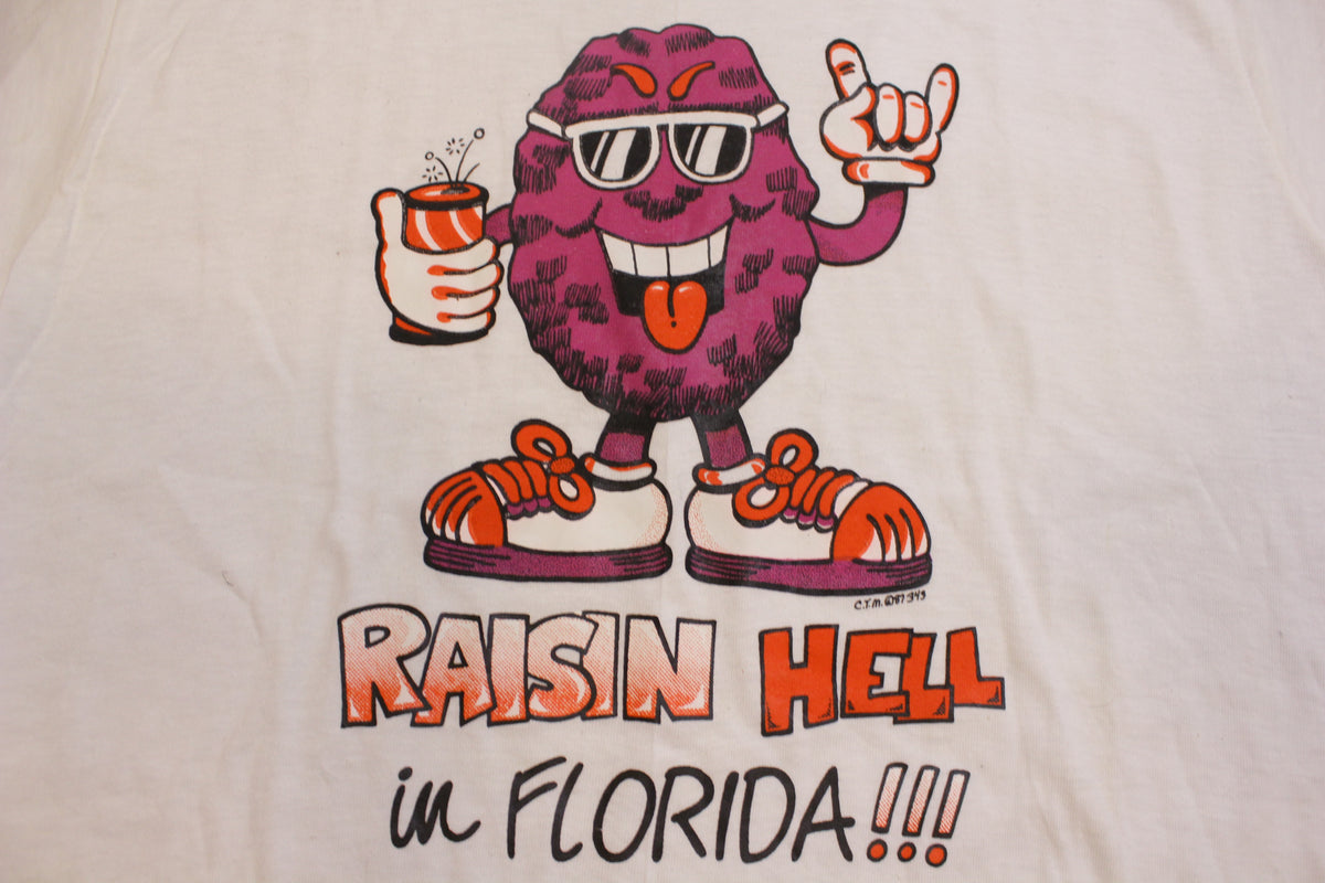 Raisin Hell In Florida 1987 Vintage 80's Single Stitch T-Shirt