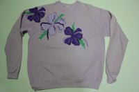 Purple Lily Vintage 80's Jerzees Made in USA Grandma's Flowers Sweatshirt