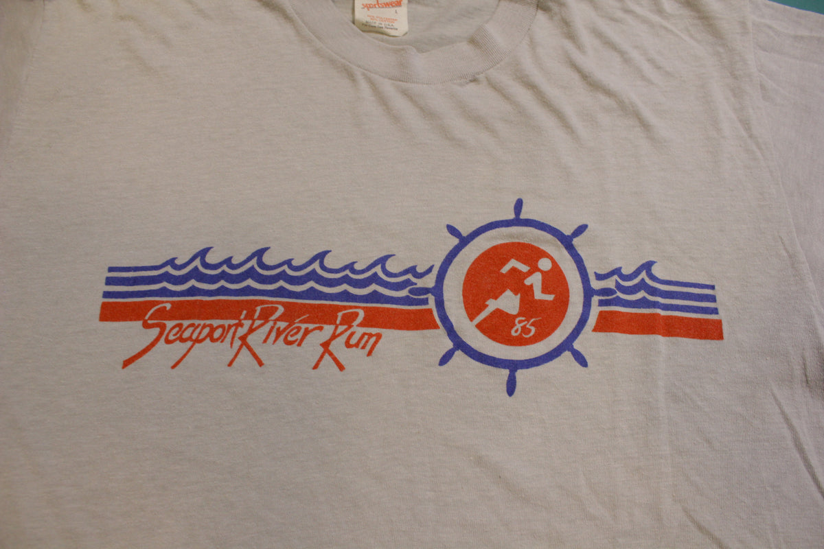 Seaport River Run 1985 Vintage 80's Single Stitch T-Shirt