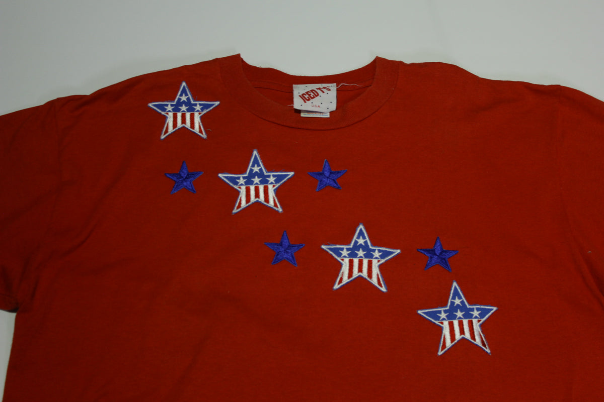 Iced T's USA Sewn American Stars and Stripes Vintage 80's Jerzees T-Shirt