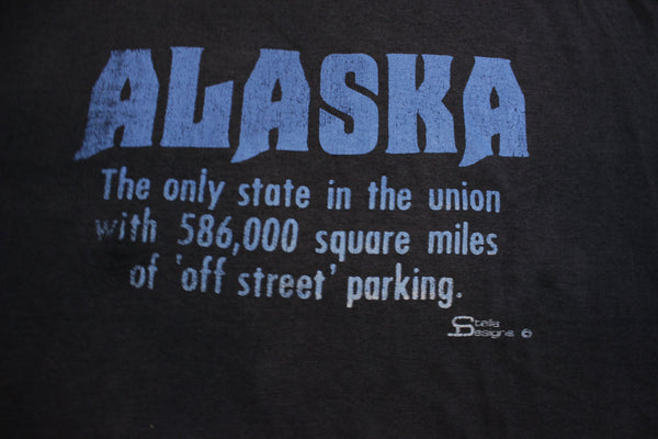 Alaska 586,000 Square Miles of Off Street Parking Vintage 80's Single Stitch T-Shirt