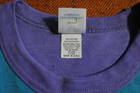 Laps 80's 90's Block Color Elastic Waist Short Sleeve Women's Top Shirt