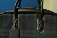 Atlantic Vintage Green Plaid Travel Carry On Doctor Style Day Bag w Zipper Entry