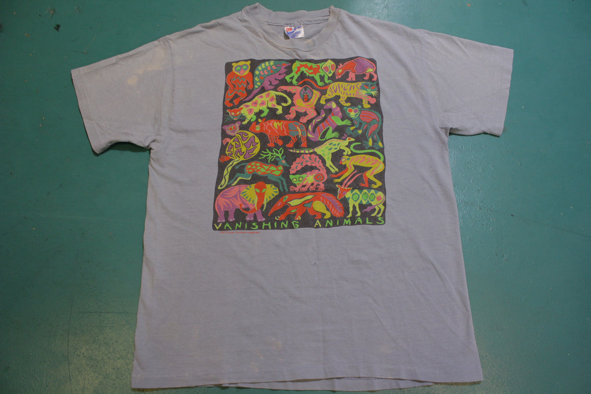 Susan Costello Imagimals Vanishing Animals Vintage 1989 80s Art Deco T-Shirt