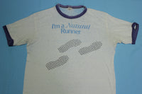 I'm A Natural Runner Paper Thin Distressed Vintage 70's Hanes Single Stitch RingerT-Shirt