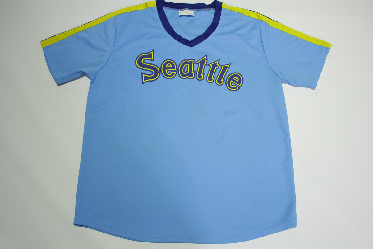 VINTAGE LEE SEATTLE MARINERS BASEBALL BUTTON UP MENS SHIRT SIZE XL