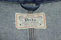 Ralph Lauren Polo Authentic Dungarees White Tag Label Made IN USA Vintage Jean Jacket