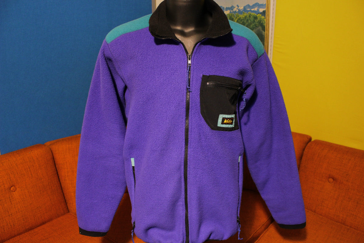 REI Vintage 90's Made In USA Fleece Jacket. Patagonia Style Patch