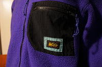 REI Vintage 90's Made In USA Fleece Jacket. Patagonia Style Patch Pocket Coat.