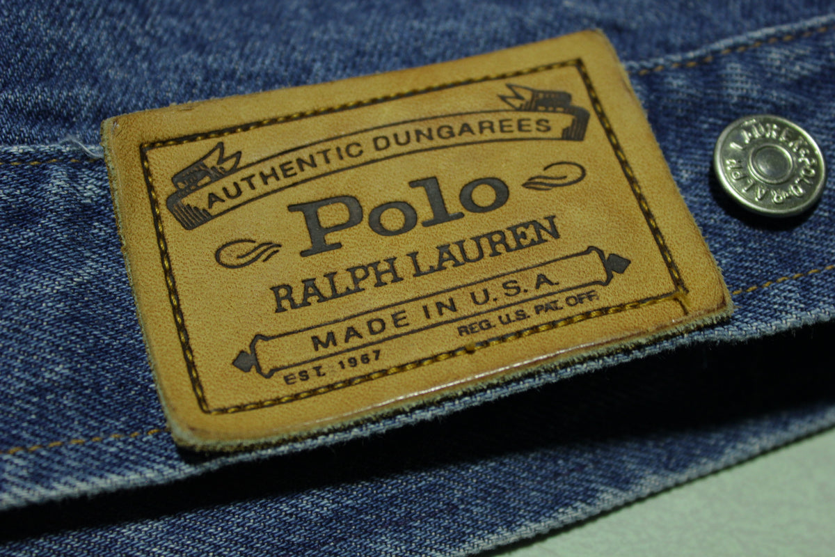 Ralph Lauren Polo Authentic Dungarees White Tag Label Made IN USA Vint ...