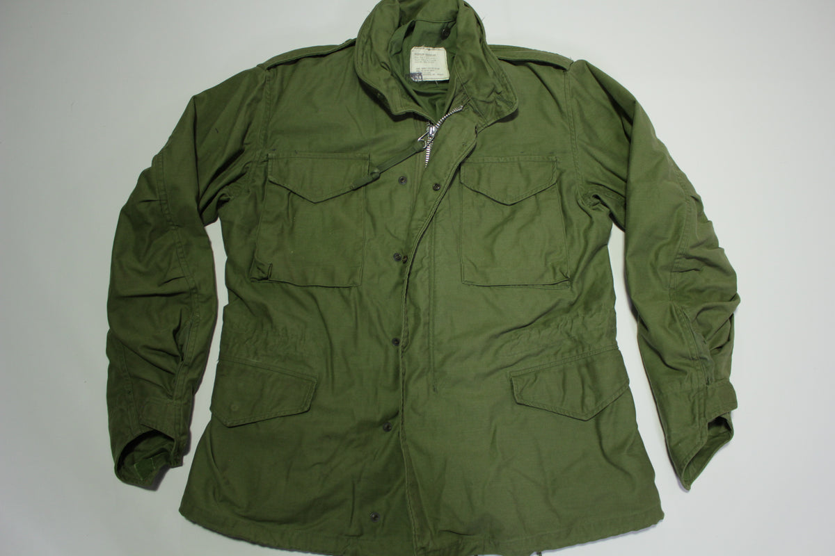 Vietnam M-65 Vintage 1970 Cold Weather Field Jacket w/ Hood OG-107 Army Coat