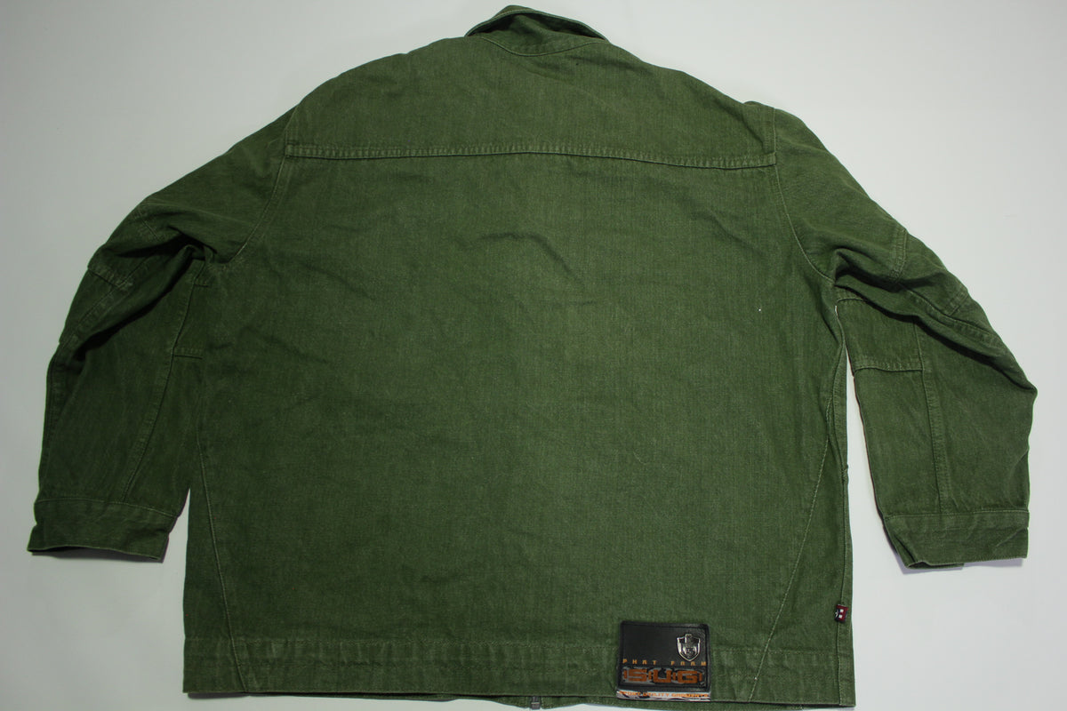 Phat Farm SUG Vintage Sport Utility Garments 90's Denim Camo Green Jean Jacket