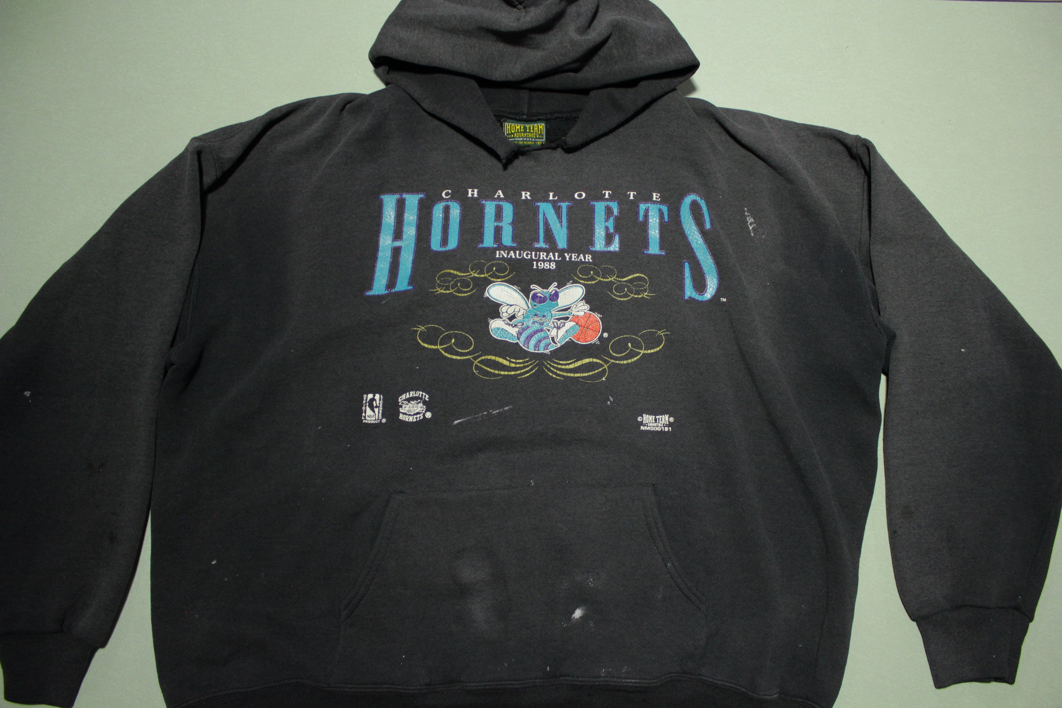 Vintage Charlotte Hornets Sweatshirt Mens Small Gray NBA Sports Basketball  80s