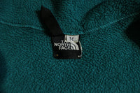North Face Vintage 90's Made In USA Fleece Jacket. Green Color Block Coat.