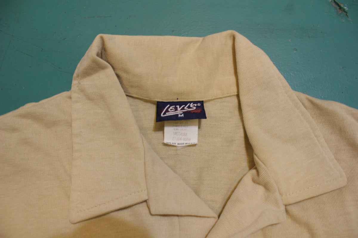 Levis 80's Vintage Single Stitch Hawaiian Striped Polo Shirt Made in USA