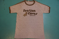 Sea Lion Caves Oregon Coast Vintage 80's Single Stitch Ringer T-Shirt