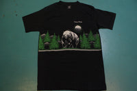 Glacier Park Grizzly Bear Moon Vintage 80's Single Stitch Double Sided T-Shirt