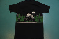 Glacier Park Grizzly Bear Moon Vintage 80's Single Stitch Double Sided T-Shirt