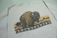 Buffalo Vintage 90's Gray Big Graphic Mid West Plains Crewneck Sweatshirt