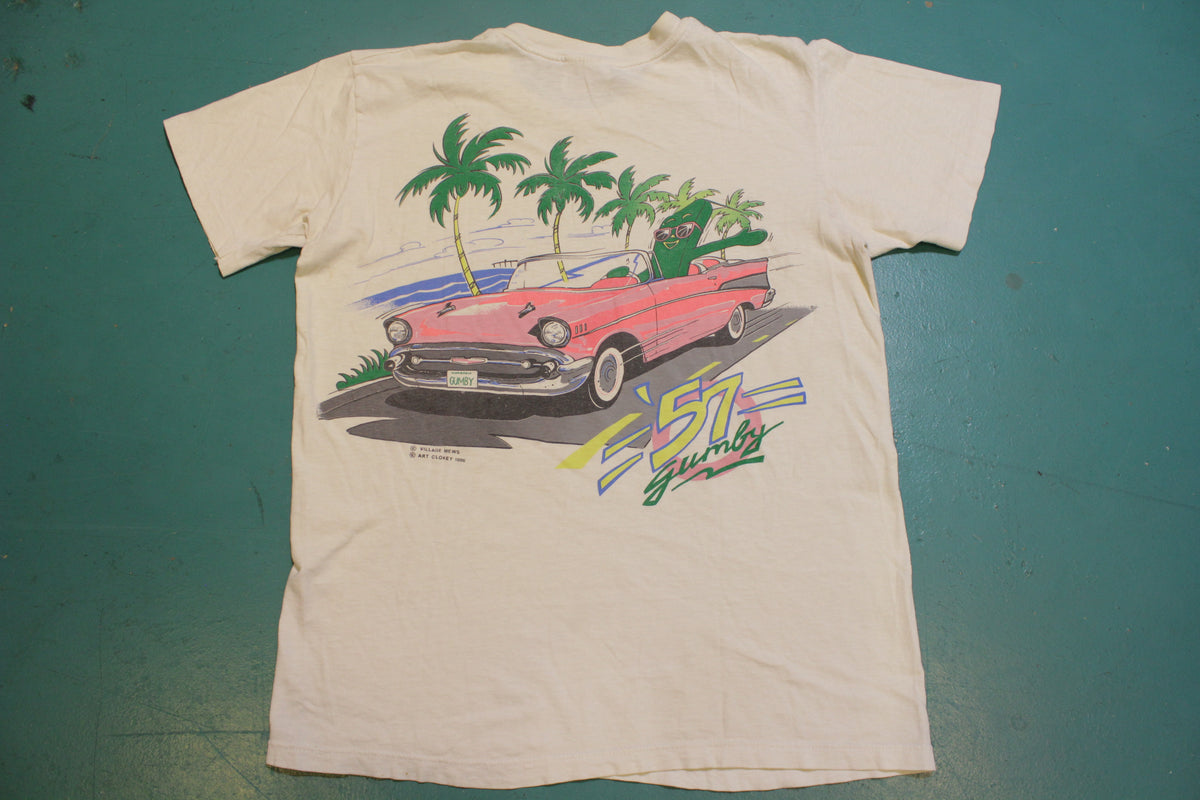 Gumby Fifty Seven Chevy 1986 Art Clokey Village Mews 80s Stedman T-Shirt