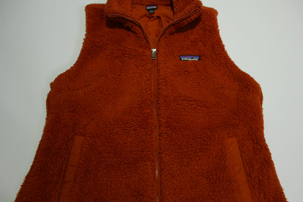 Patagonia Los Gatos High Pile Sherpa Fleece Zip Up Burnt Orange 25216 Fuzzy Vest