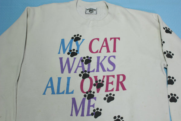 My Cat Walks All Over Me Vintage 90's Lee Heavyweight Made in USA Sweatshirt
