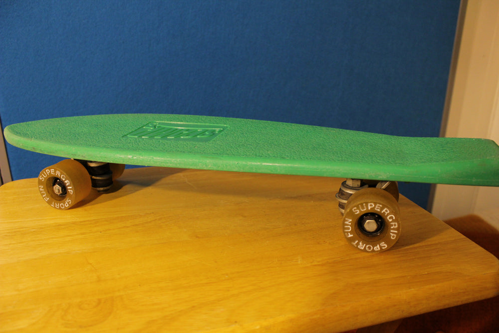 Scamp Green 1970's Vintage Skateboard. Sport Fun Supergrip Wheels