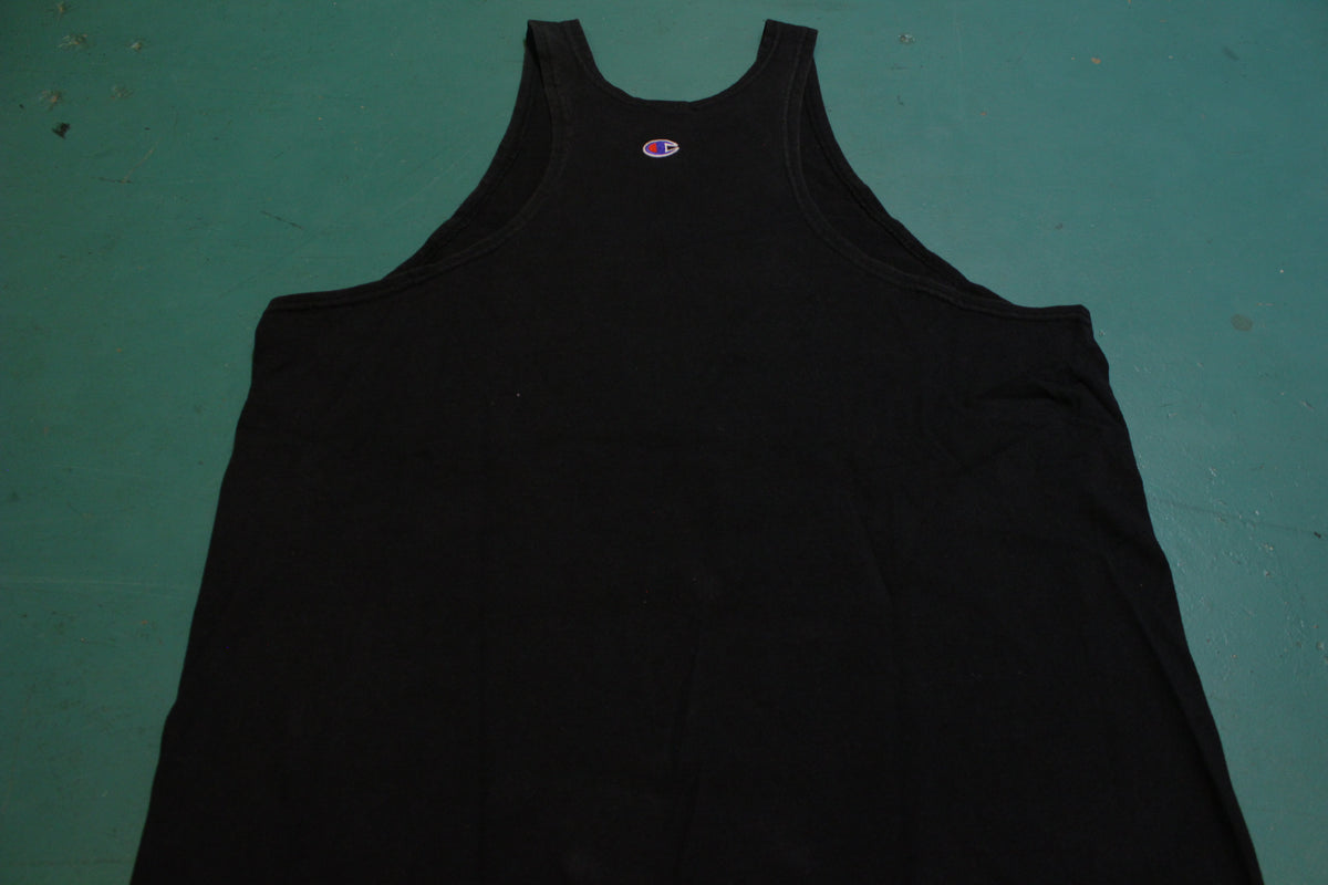 Champion 1990's Made in USA Black Faded Vintage T-Shirt Tank Top