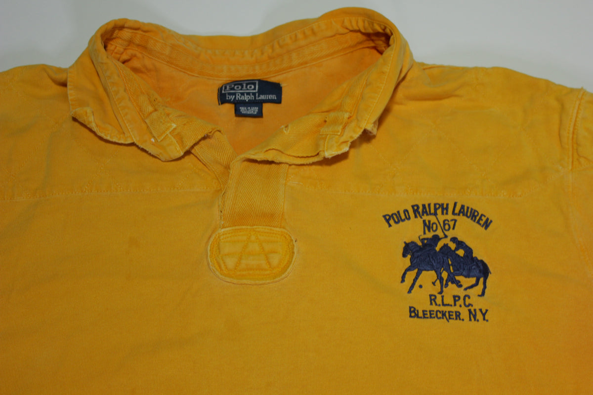 Ralph Lauren No 67 RLPC Bleecker NY Vintage 90's Orange Rugby Polo