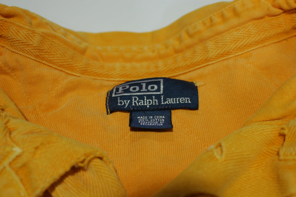 Ralph Lauren No 67 RLPC Bleecker NY Vintage 90's Orange Rugby Polo Shirt