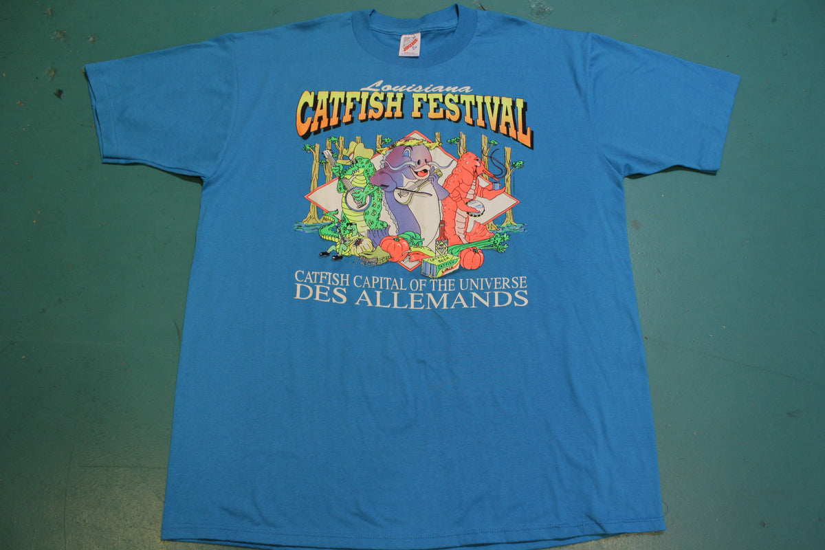 Louisiana Catfish Festival Vintage 80's Des Allemands Single Stitch T-Shirt