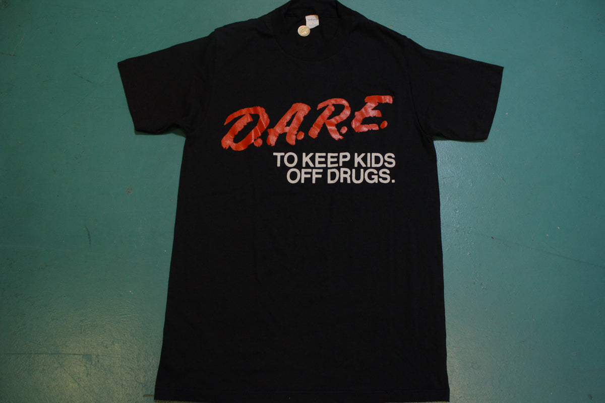 Dare To Keep Kids Off Drugs Vintage 80's Sportswear Single Stitch T-Shirt