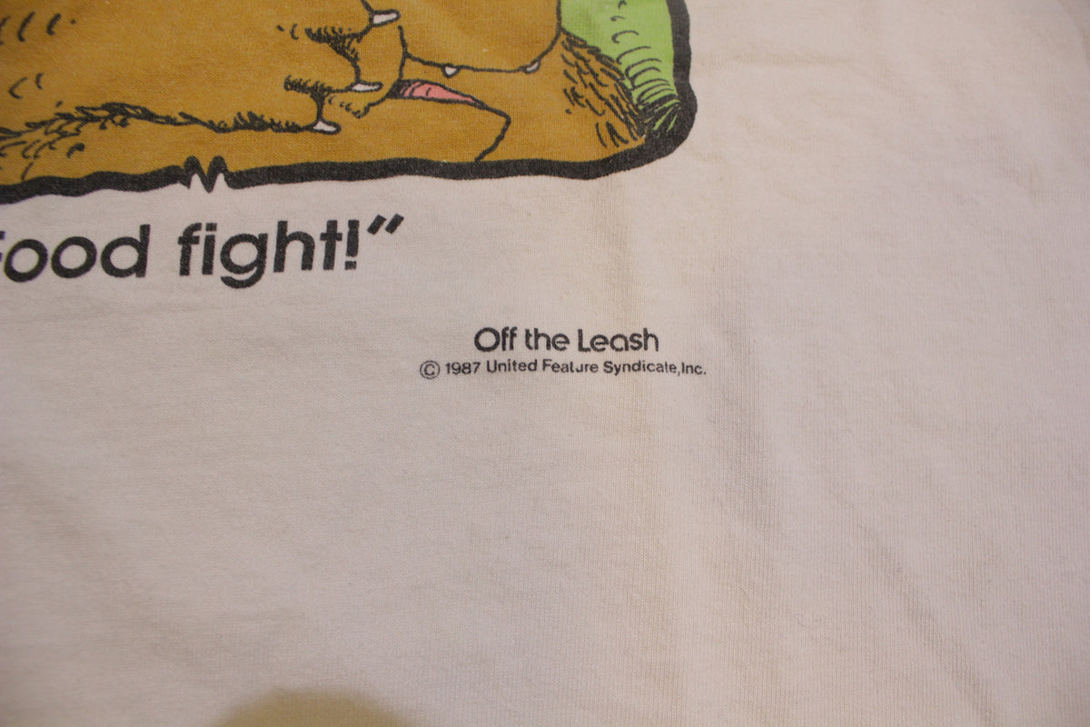 W.B. Park Off The Leash 1987 Food Fight Vintage 80's Comic Strip Single Stitch T-Shirt