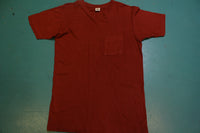 Fruit of The Loom Vintage 70s Blank Square Selvedge Pocket Maroon T-Shirt