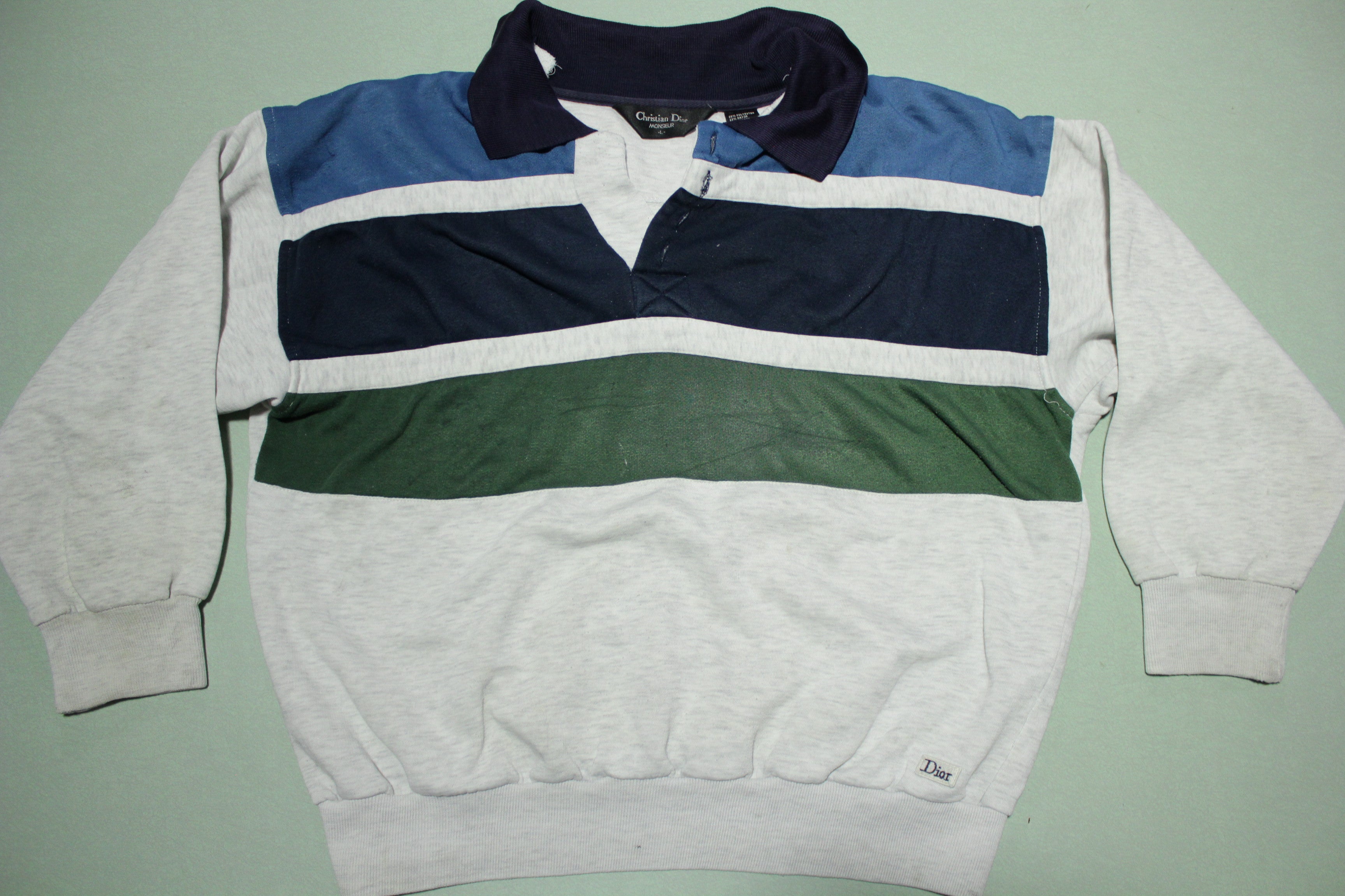 Christian Dior Vintage 80 s 90 s Crewneck Polo Collared Sweatshirt