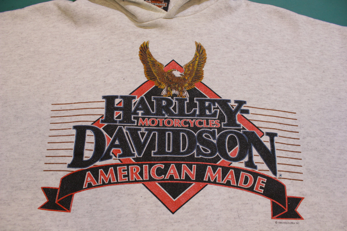 Harley Davidson Motorcycles American Made Vintage 1994 90's Holoubek Hoodie
