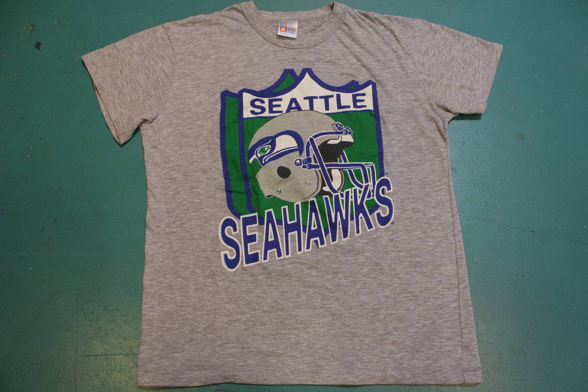 Seattle Seahawks Helmet 80's Garan Single Stitch T-Shirt