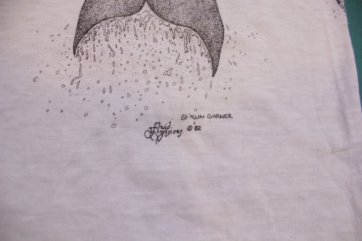 Shawn Garner Fluid Visions 1982 Killer Whale Vintage 80's Single Stitch Art Wrap T-Shirt