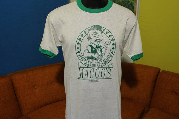 Salem Magoo's 1988 Vintage St. Patrick's Day T-Shirt Ringer 50/50 Beer Tee Shirt