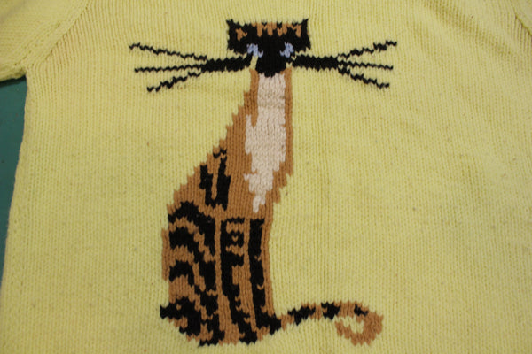 Big Whiskers Cat Handmade 60s Knit Sweater