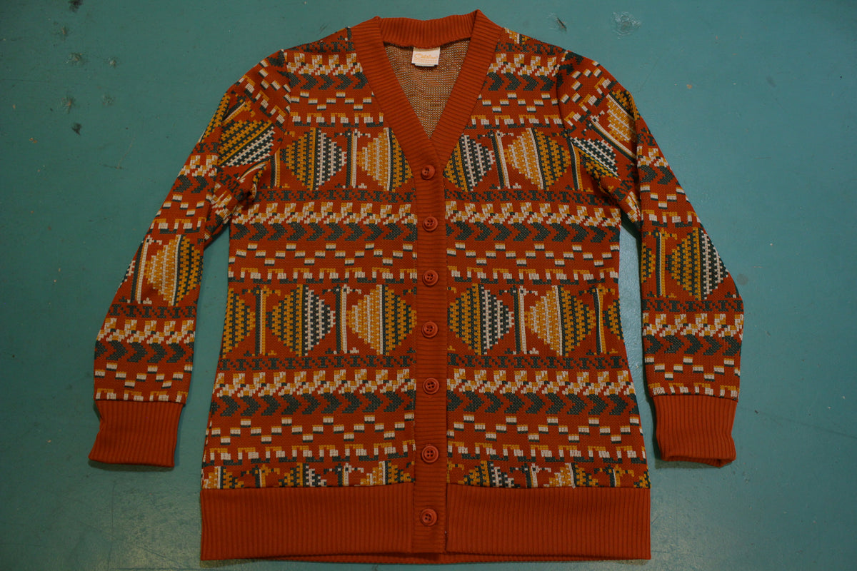 Catalina Sportswear California Southwestern USA Design Cardigan Button Sweater 80's