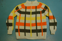 Tarni Wool Fully Fashioned Vintage 60's Quarter Zip Color Block Sweater