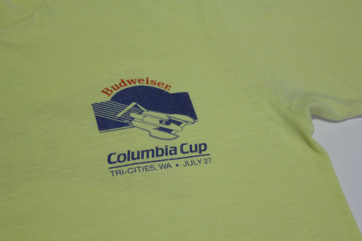 Budweiser Columbia Cup Vintage July 27th Tri-Cities Tour Guide 80's Screen Stars T-Shirt
