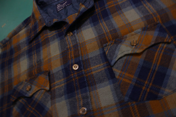 The Men's Shop JcPenney Vintage 80's  Button Up Western Wear Flannel Shirt