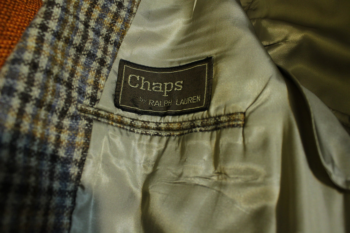 Chaps by Ralph Lauren Vintage 70's Tweed Plaid Wool Blazer. Rare