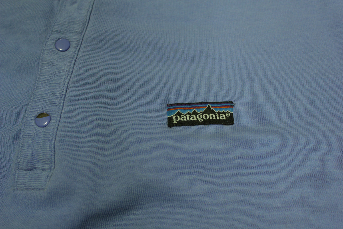 Patagonia Vintage 80's Henley Spellout Box Logo Distressed Sweatshirt
