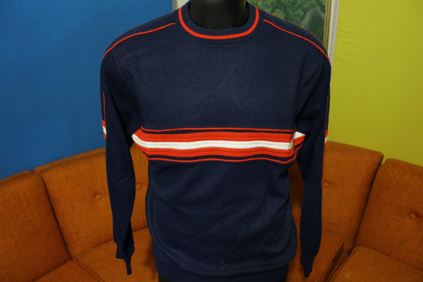 Cedar Bend Vintage Made in USA 80's Ski Sweater Sweatshirt. Striped Medium